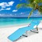 Goplus Outdoor Beach Lounge Chair Folding Chaise Lounge with Pillow Blue\Blue&Green\Black\Grey\Turquoise\Pink\Beige\Light Pink